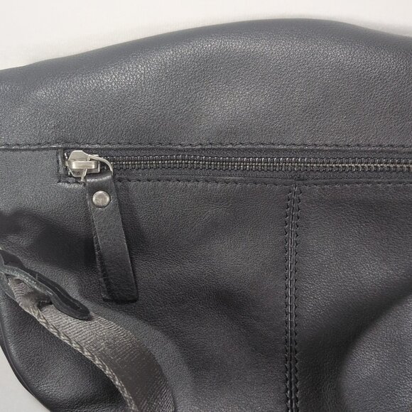 Harbour 2nd Black Ash Genuine Leather Guitar Strap Large Belt Bag Fanny Pack - Picture 6 of 12